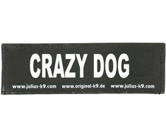 Julius K9 Crazy Dog Patch rinkinys – Velcro tvirtinimas, mažas dydis, 2 vnt.