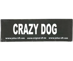 Julius K9 Crazy Dog Patch rinkinys – Velcro tvirtinimas, mažas dydis, 2 vnt.