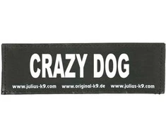 Julius K9 Crazy Dog Patch rinkinys – Velcro tvirtinimas, mažas dydis, 2 vnt.