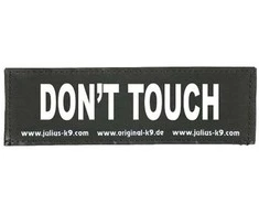 Julius K9 Don't Touch plevelė – didelio dydžio „Velcro“ tvirtinimas, 2 vnt., patvarus dizainas