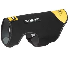 Julius-K9 IDC Neopreninė šunų striukė – juoda ir geltona, lengva terminė apsauga