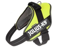 Julius K9 IDC Powair pakabėlis Neon – Lengvas, kvėpuojantis neoninės geltonos spalvos pakabėlis, XL dydis