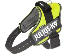 Julius K9 IDC Powair pakabėlis Neon – Lengvas, kvėpuojantis neoninės geltonos spalvos pakabėlis, XL dydis