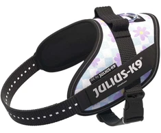 Julius-K9 IDC Powerharness Cartoon – Atspindinti gėlių rašto šunų petnešos, patogiai priglundantis dizainas