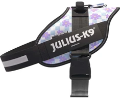 Julius-K9 IDC Powerharness Cartoon – Atspindinti gėlių rašto šunų petnešos, patogiai priglundantis dizainas