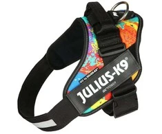 Julius-K9 IDC Powerharness Crazy – Kokybiška reguliuojama petnešėlė, ryškus rašto dizainas