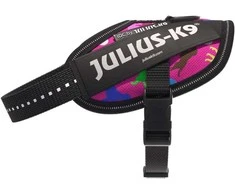 Julius-K9 IDC Powerharness Dogz – Atspindintis šunų pavadėlis su spalvingu raštu, 0 dydis