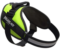 Julius-K9 IDC Powerharness Neonožaliai žalia – Aukščiausios kokybės reguliuojamas diržas, Mini-Mini dydis, Didelio matomumo dizainas