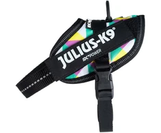 Julius-K9 IDC Powerharness Retro – Atspindinti šunų pavadėlio su spalvingu trikampio dizainu, 0 dydis