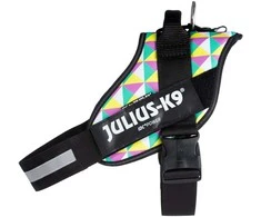 Julius-K9 IDC Powerharness Retro – Atspindinti šunų pavadėlio su spalvingu trikampio dizainu, 0 dydis