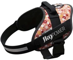 „Julius-K9” IDC Powerharness Rožinė Flowers – Aukščiausios kokybės diržas su gėlių raštu, 2 dydis