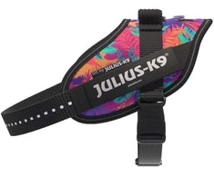 Julius-K9 IDC Powerharness Vibe – Atspindinti šunų pavadėlio diržas, Palm Tree raštas, Mini dydis
