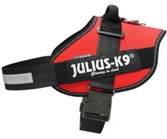 Julius-K9 IDC Raudona pakinktai – Premium reguliuojami šunų pakinktai, 3 dydis, patvarus dizainas