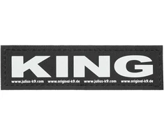 Julius-K9 King dėklo rinkinys – patvarūs lipukų, vardų ženkleliai, mažas dydis, 2 vnt.