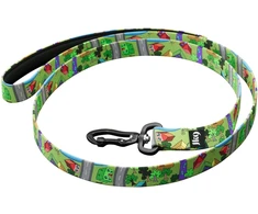 Julius-K9 MoreColor Daycare pavadėlis 120cm – Neopreno rankena, spalvotas miesto raštas, tvirta juosta