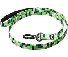 Julius-K9 MoreColor Pixelfield Pavada 120cm – Neopreninė Rankena, Žalias Pixel Juostelės Dizainas