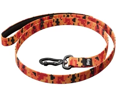 Julius-K9 MoreColor Pixeljuice Pavada 120cm – Neopreno Rankena, Oranžinė Pixel Juosta, Patvarus Dizainas