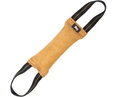 Julius-K9 odos traukimo žaislas – rudas, 25cm, dvigubos rankenos, patvari treniruočių priemonė