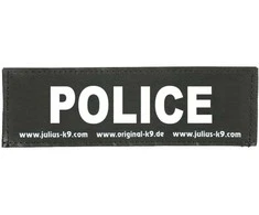 Julius K9 Policijos pleistrų rinkinys – didelis Velcro tvirtinimas, 2 vnt., pritaikytas pavadėliams