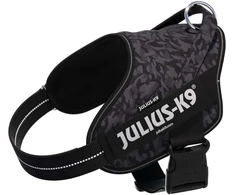 Julius-K9 Power &amp; More diržas Naktinio kamufliažo raštas – Adaptive pavadėlio žiedas, juodas kamufliažas, XXL dydis