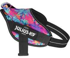 Julius-K9 Power &amp; More Vibe Diržas – Adaptiškas pavadėlio žiedas, Palmių raštas, XS dydis