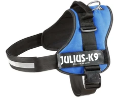 Julius K9 Powerharness Mėlynas – Reguliuojamas šunų pavadėlis su atšvaitinėmis juostelėmis, patvari konstrukcija