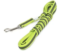 Julius K9 Supergrip Color &amp; Gray Treniravimo pavadėlis – Neono geltonumo, 300cm x 20mm, Ergonomiška rankena