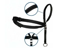PetSafe Easy Walk Šuo Galvos Pavadėlis Juodas – Reguliuojamas šunų antkaklis su pavadėliu, mažas dydis