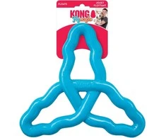 KONG Flyangle didelis plaukiojantis žaislas – elastingas, švelnus dantims, patvarus mėlynas dizainas