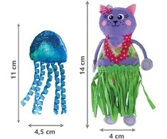 KONG Tropics Hula katės žaislas – 2-in-1 katė ir medūza su katžole ir šnarėjimo garsu