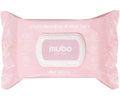 Mubo Chlorhexidine ir Aloe Vera priežiūros servetėlės – Antibakterinės, raminančios, didelės, 40 vnt. pakuotė
