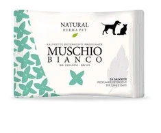 Natural Derma Pet Drėgnos Servetėlės Baltu Muskusų Kvapo Švelnus Valymas