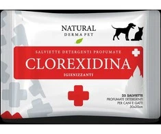 Natural Derma Pet Valymo šlapių servetėlių formulė su chlorheksidinu, hipoalerginė