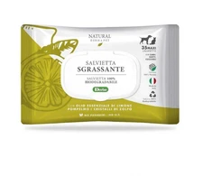 Natural Derma Pet Valymo drėgnos servetėlės su citrina ir greipfrutu riebalams pašalinti