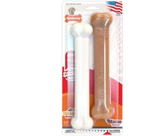 Nylabone Dura Chew Extreme kaulinių dantų kramtukas dvigubas paketas – didelis, ilgaamžis vištienos ir šoninės mėsos skonio kramtukas