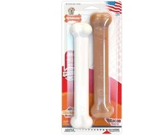 Nylabone Dura Chew Extreme kaulinių dantų kramtukas dvigubas paketas – didelis, ilgaamžis vištienos ir šoninės mėsos skonio kramtukas