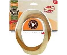 Nylabone Extreme Bully Stick Ring Medium – Patvarus kramtomasis žaislas su jautienos skoniu, ilgai išliekantis Nylabone