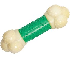 Nylabone Extreme Double Action kramtakšlis – įvairios tekstūros, su kiaulienos ir mėtų skoniu, vidutinio dydžio