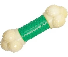 Nylabone Extreme Double Action kramtakšlis – įvairios tekstūros, su kiaulienos ir mėtų skoniu, vidutinio dydžio