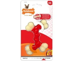 Nylabone Extreme Double Bone Chew Toy – XL patvarus dizainas su šoninės mėsos skoniu, skirtas stipriems graužikams