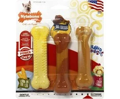 Nylabone Extreme Dura Chew Triple Pack – Patvarus kramtymo rinkinys, vištienos, kukurūzų, vanilės skoniai