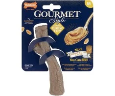 Nylabone Gourmet Stick žemės riešutų sviesto skonio – patvarus kramtomasis žaislas, intensyvus žemės riešutų sviesto skonis, vidutinio dydžio