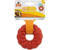 Nylabone pintas žiedas kramtomasis žaislas – tvirta guma, jautienos aromatas, 9,6 cm patvarus dizainas