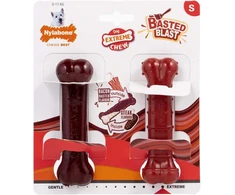 Nylabone Power Chew Basted Blast Bone XS – Kietas Dvigubo Skonio Šoninės ir Kepsninės Kramtomųjų Žaislų Rinkinys, 2 vnt.