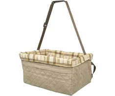 PetSafe Happy Ride Booster Seat Tan – Vidutinio dydžio, saugi paaukštinta automobilinė kėdutė smėlio spalvos
