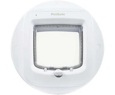 PetSafe mikroschemų katės durelių montavimo adapteris – baltas tvirtinimo žiedas saugiam durų pritaikymui
