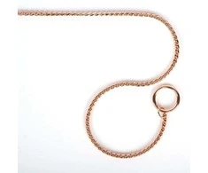 Show Tech Elegantiškas metalinis antkaklis šuniui – parodinis dydis 30cm x 2,5mm, antracito apdaila