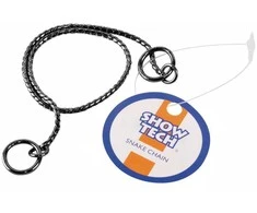 Show Tech Elegantiškas metalinis antkaklis šuniui – parodinis dydis 30cm x 2,5mm, antracito apdaila