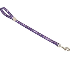 Show Tech Grooming Noose „Letenė“ Pawprint Violetinė – 53cm patvari pavadėlis su šunų letenėlių ir kaulų dizainu