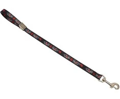 Show Tech Grooming Pavadėlis Nesiojamojo Ryšio Juoda – Tvirtas 45cm Pavadėlis Su Letenėlės Ir Kaulų Raštu